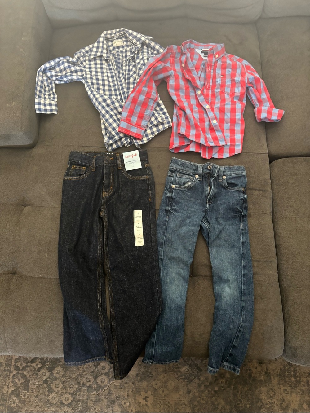 2x size 6 jeans and a 5/6 and a 6 button downs